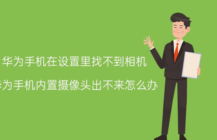 华为手机在设置里找不到相机 华为手机内置摄像头出不来怎么办？